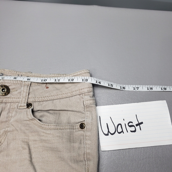 3/$15 Mudd tan low rise skinny Jean's junior size 1 - Picture 8 of 11